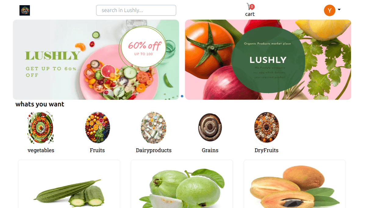 Lushly Ecommerce screenshot