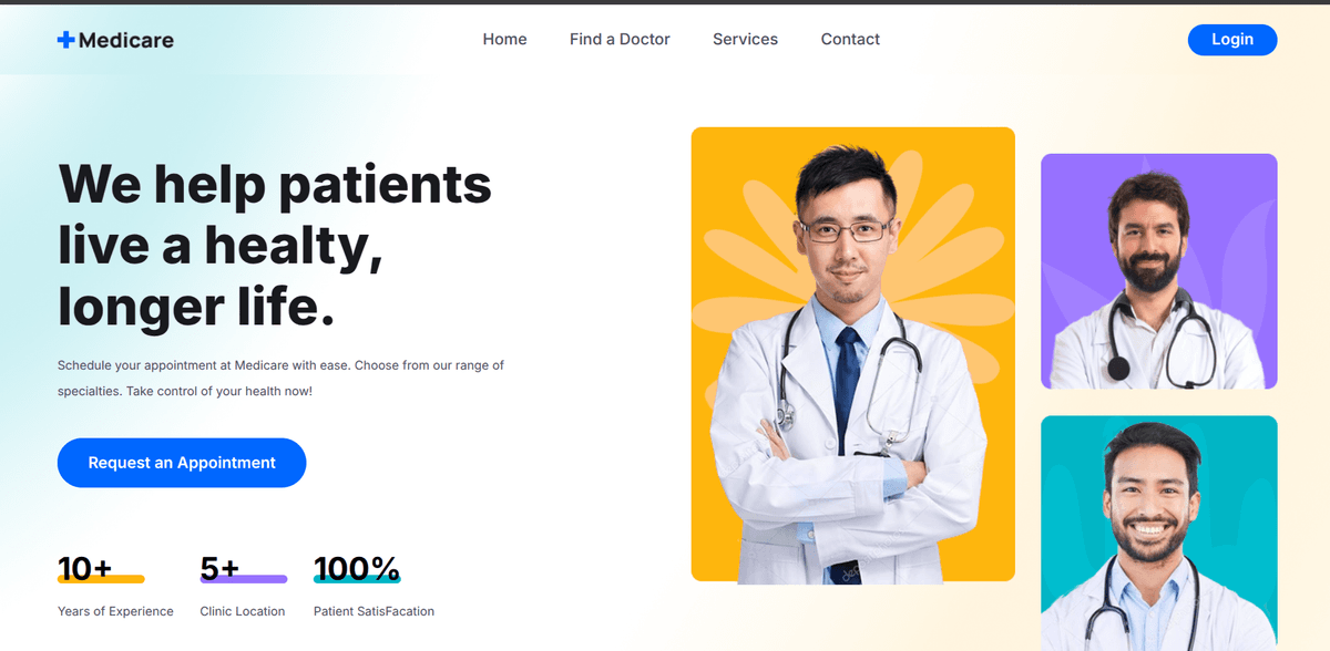 Medical Landing Page screenshot