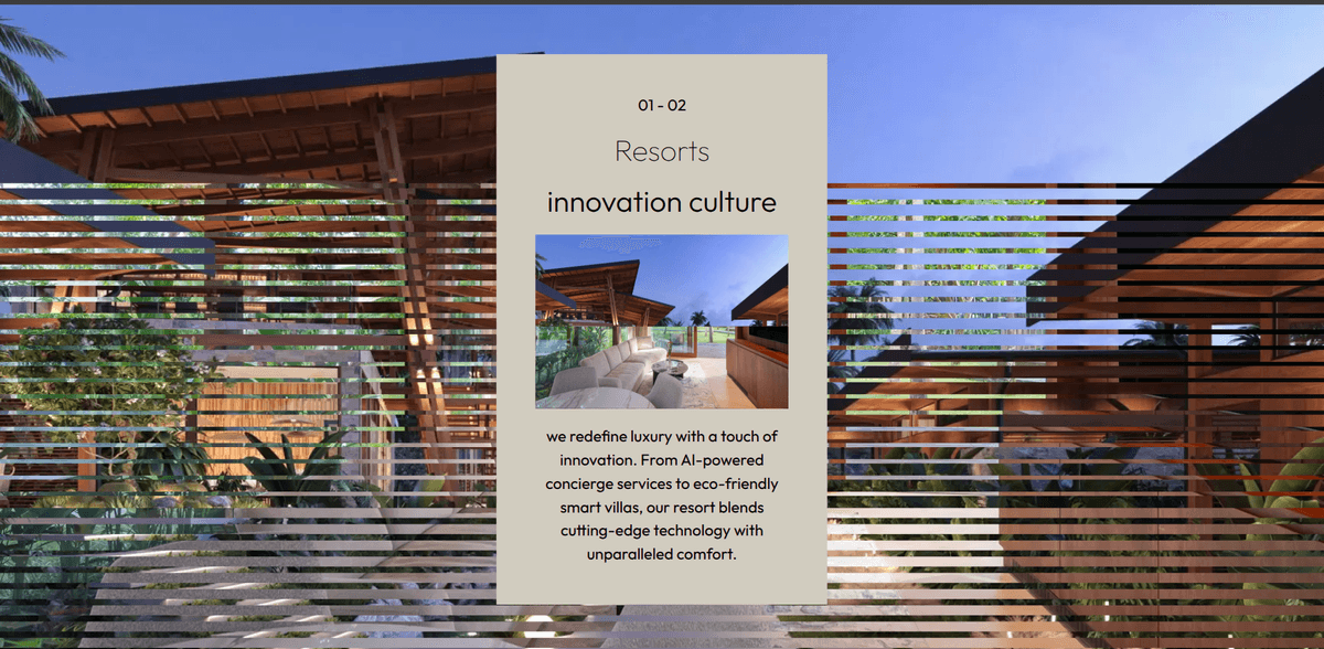 Resorts landing page screenshot